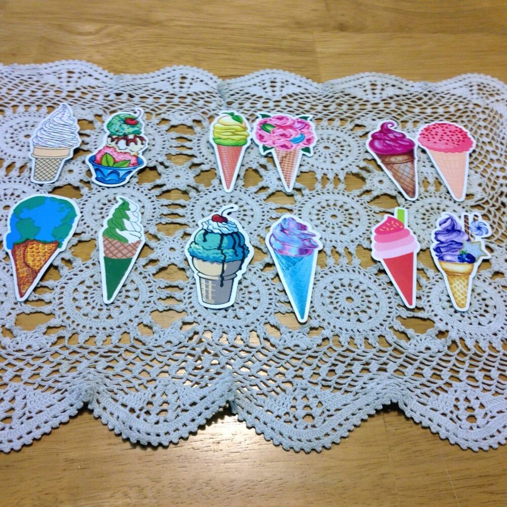 Stickers bundle -  crafts, water bottle stickers, ice cream and desserts